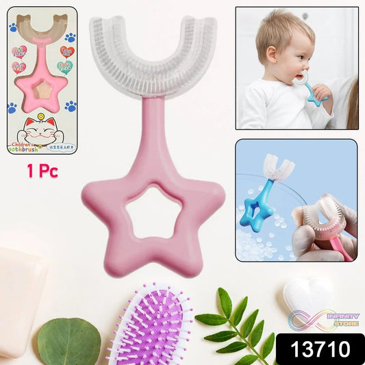Star / U - Shape Silicone Manual Toothbrush (1 Pc) - infinityexculsivestore.com