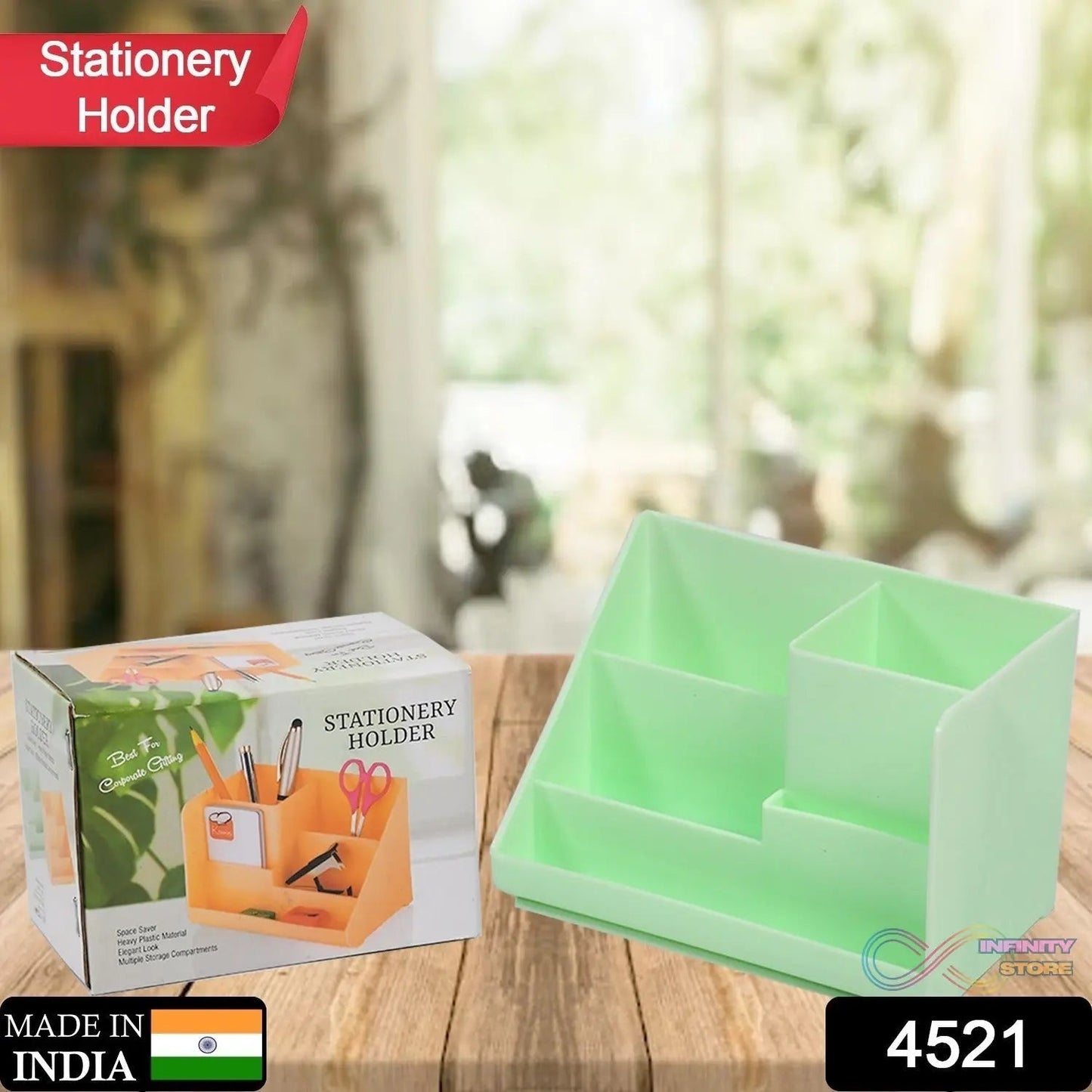 Stationary Holder Desk Organizer Space Saver Storage Stand Pen, Pencil Holder Multi Compartments Stationery Holder ( Color Box ) - infinityexculsivestore.com