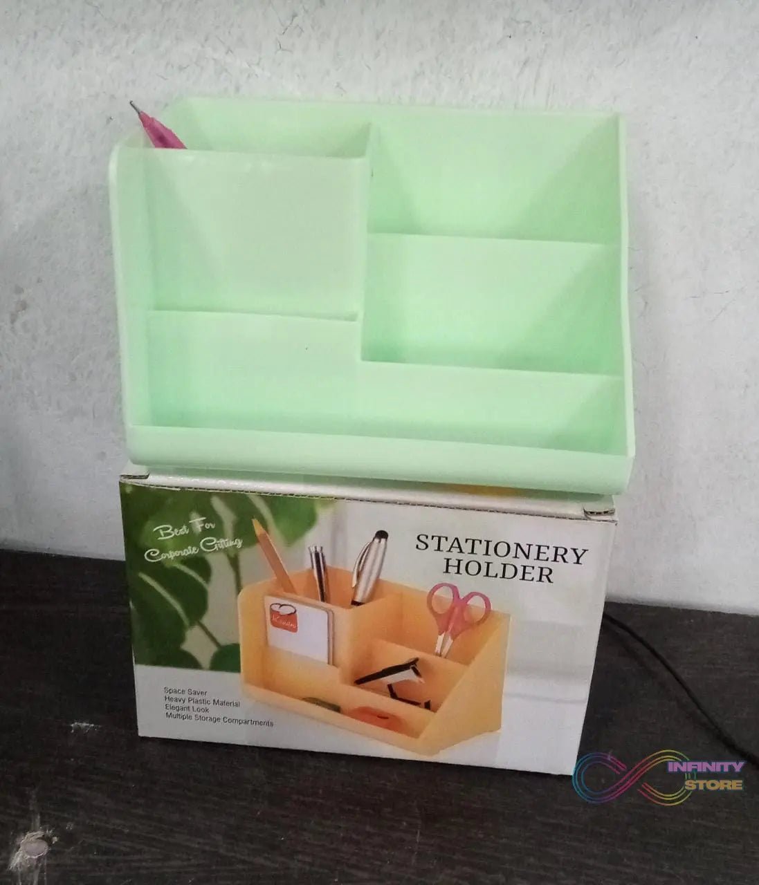 Stationary Holder Desk Organizer Space Saver Storage Stand Pen, Pencil Holder Multi Compartments Stationery Holder ( Color Box ) - infinityexculsivestore.com