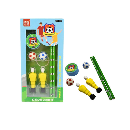 Stationary Kit Football & Basketball Theme Stationary Set For Kids, Pencil, Sharpener, Eraser Set For Kids, Boys & Girls, Birthday Return Gift Stationary Set - infinityexculsivestore.com