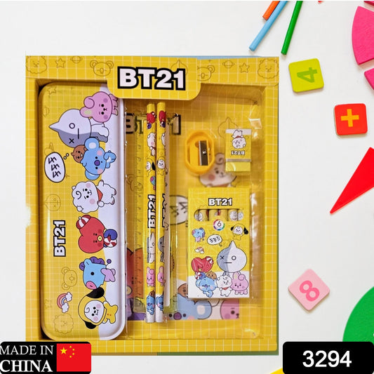 Stationery Kit for Kids - Stationery Set, Includes Metal Pencil Box, Sharpener, Pencil and Eraser Set, School Supply Set, Birthday Return Gift for Kids, Boys, Girls (12 pc Set) - infinityexculsivestore.com