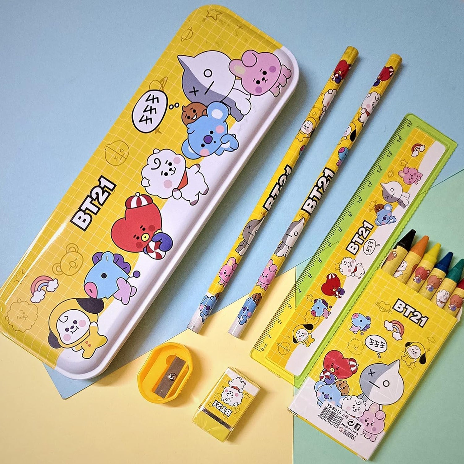 Stationery Kit for Kids - Stationery Set, Includes Metal Pencil Box, Sharpener, Pencil and Eraser Set, School Supply Set, Birthday Return Gift for Kids, Boys, Girls (12 pc Set) - infinityexculsivestore.com
