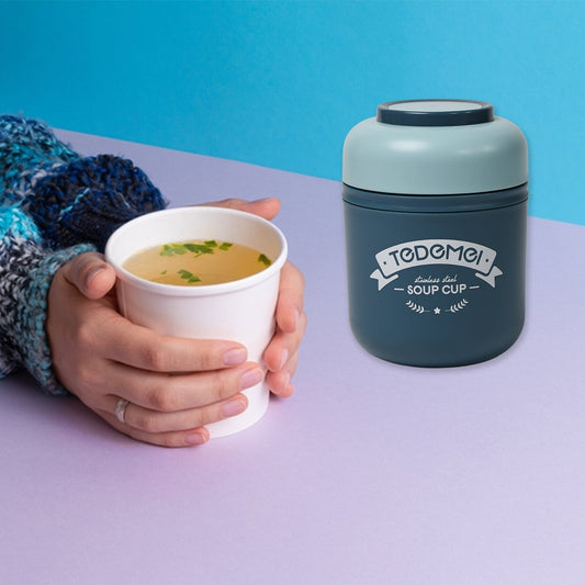 Steel Soup Cup Vacuum Airtight Soup Cup For Home , Office Use ( 550ml ) - infinityexculsivestore.com