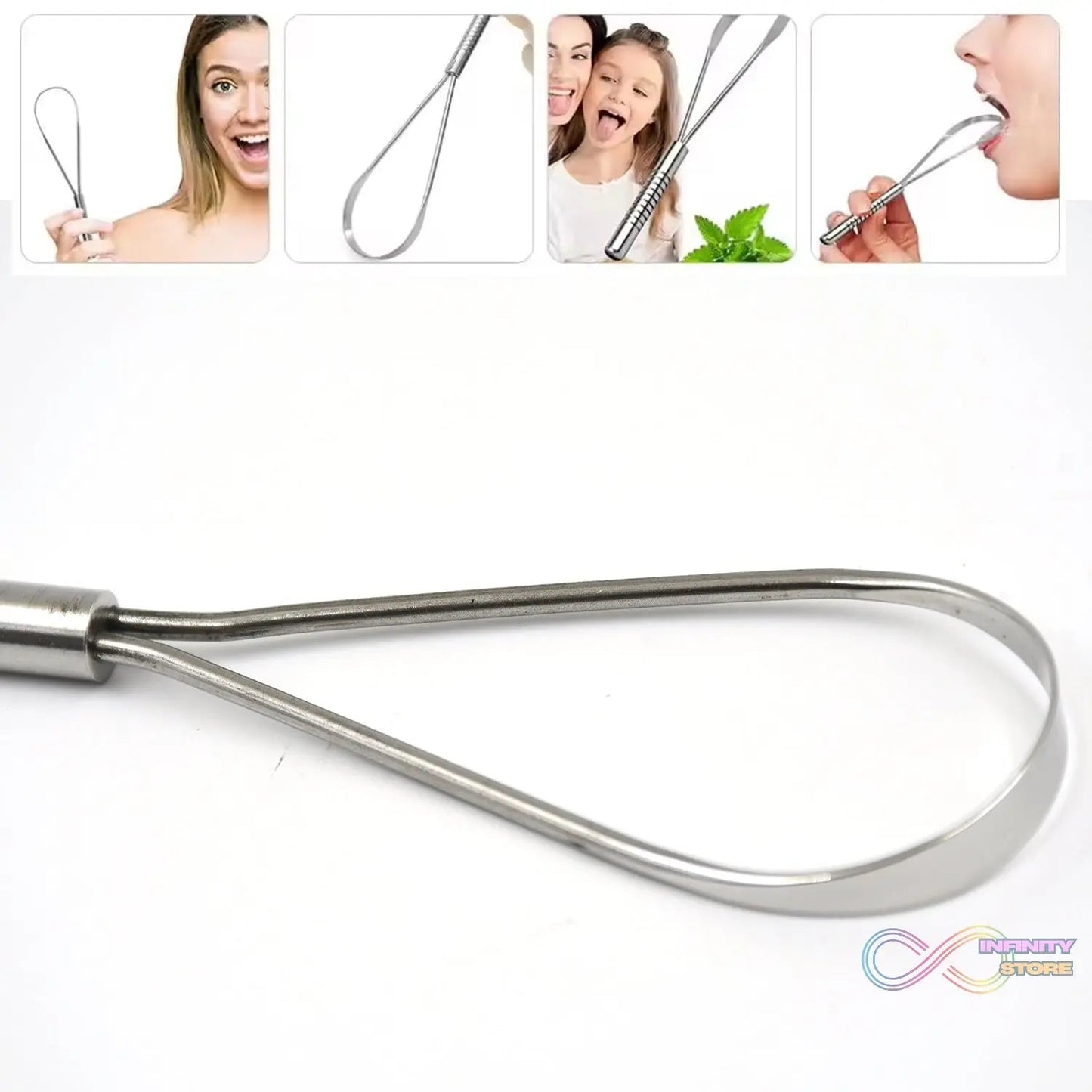 Steel Tongue Cleaner, Tongue Scraper (1 Pc) - infinityexculsivestore.com