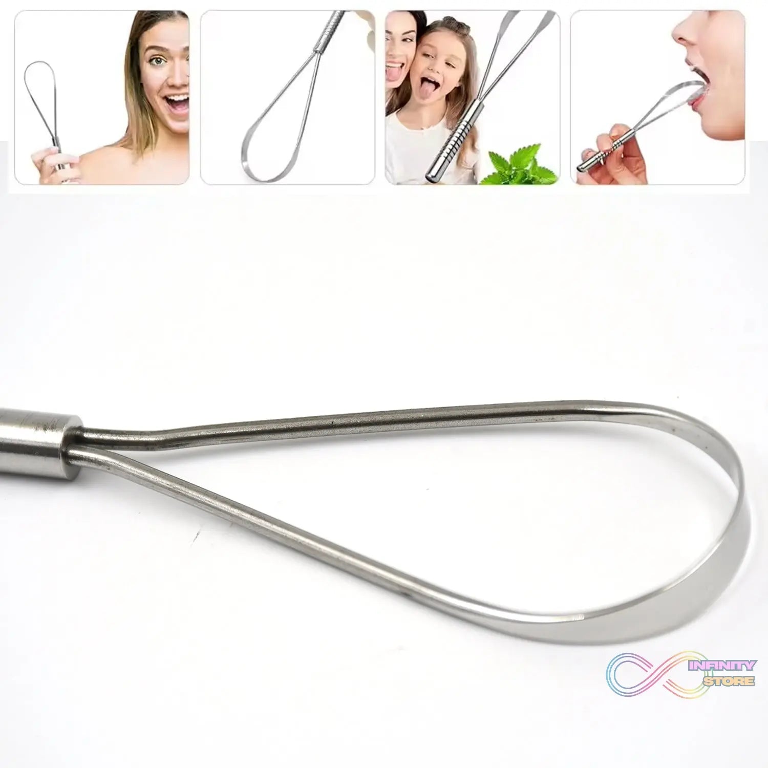 Steel Tongue Cleaner, Tongue Scraper (1 Pc) - infinityexculsivestore.com