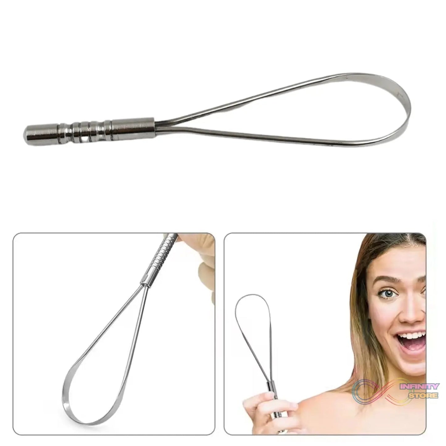 Steel Tongue Cleaner, Tongue Scraper (1 Pc) - infinityexculsivestore.com
