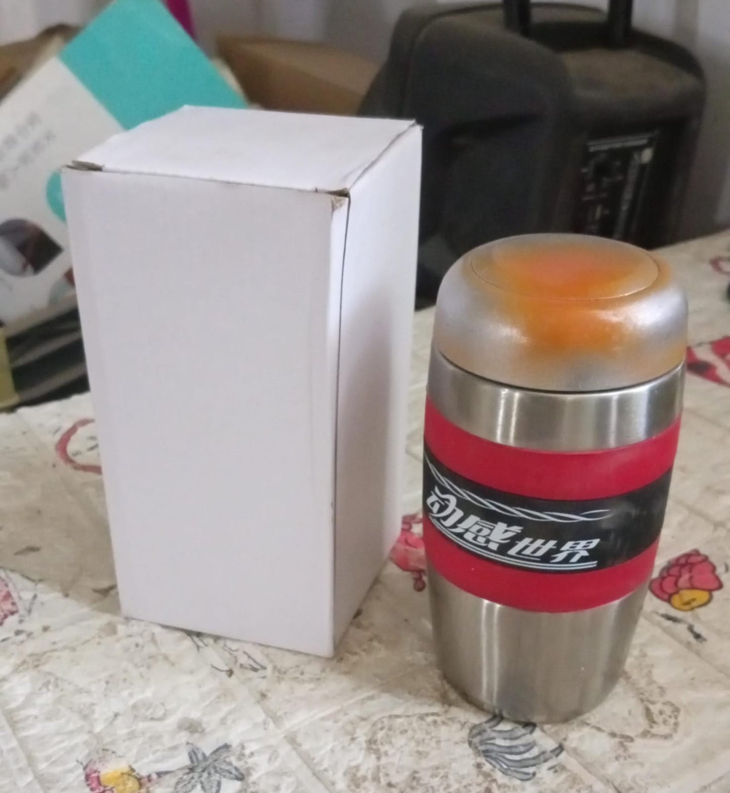 Steel Travel Mug / Tumbler / Cup, Double Walled With Rubber Grip 400ml. - infinityexculsivestore.com