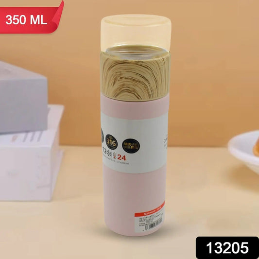 Steel Water Bottle With Glass Lid (350 ML) - infinityexculsivestore.com