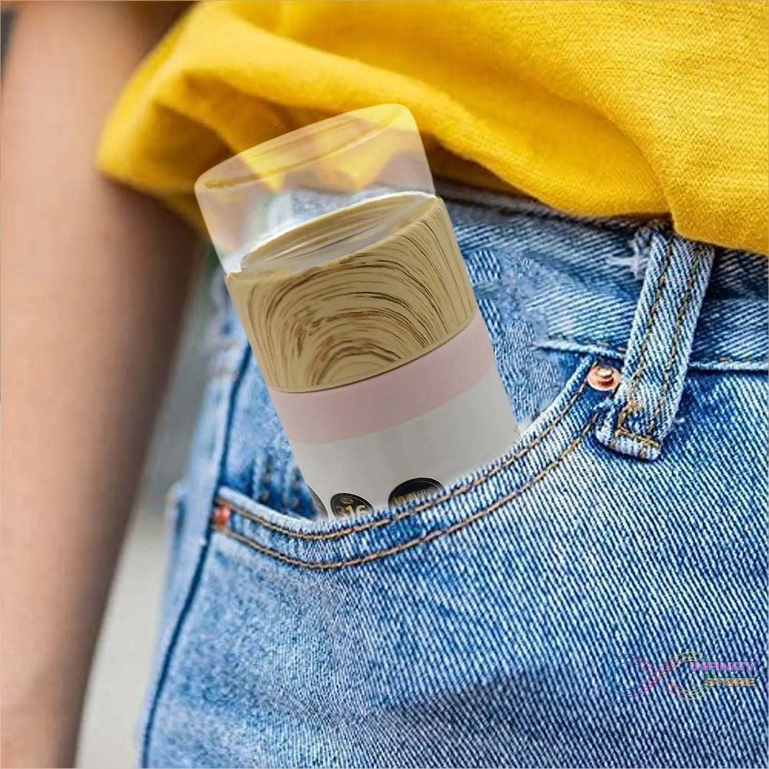 Steel Water Bottle With Glass Lid (350 ML) - infinityexculsivestore.com