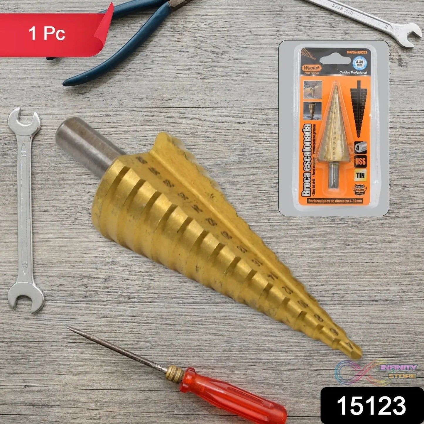 Step Drill Bit For Metal, High - Speed Steel Step Drill Bit (1 Pc / 4 - 32 MM) - infinityexculsivestore.com