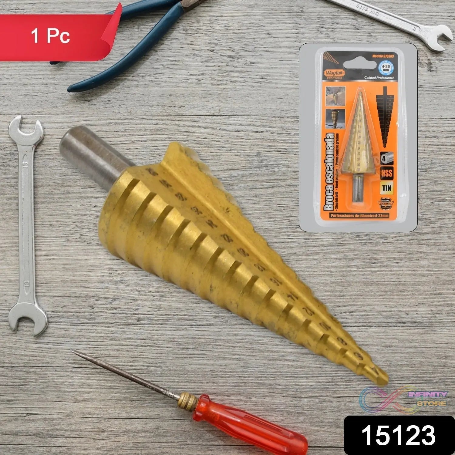 Step Drill Bit For Metal, High - Speed Steel Step Drill Bit (1 Pc / 4 - 32 MM) - infinityexculsivestore.com