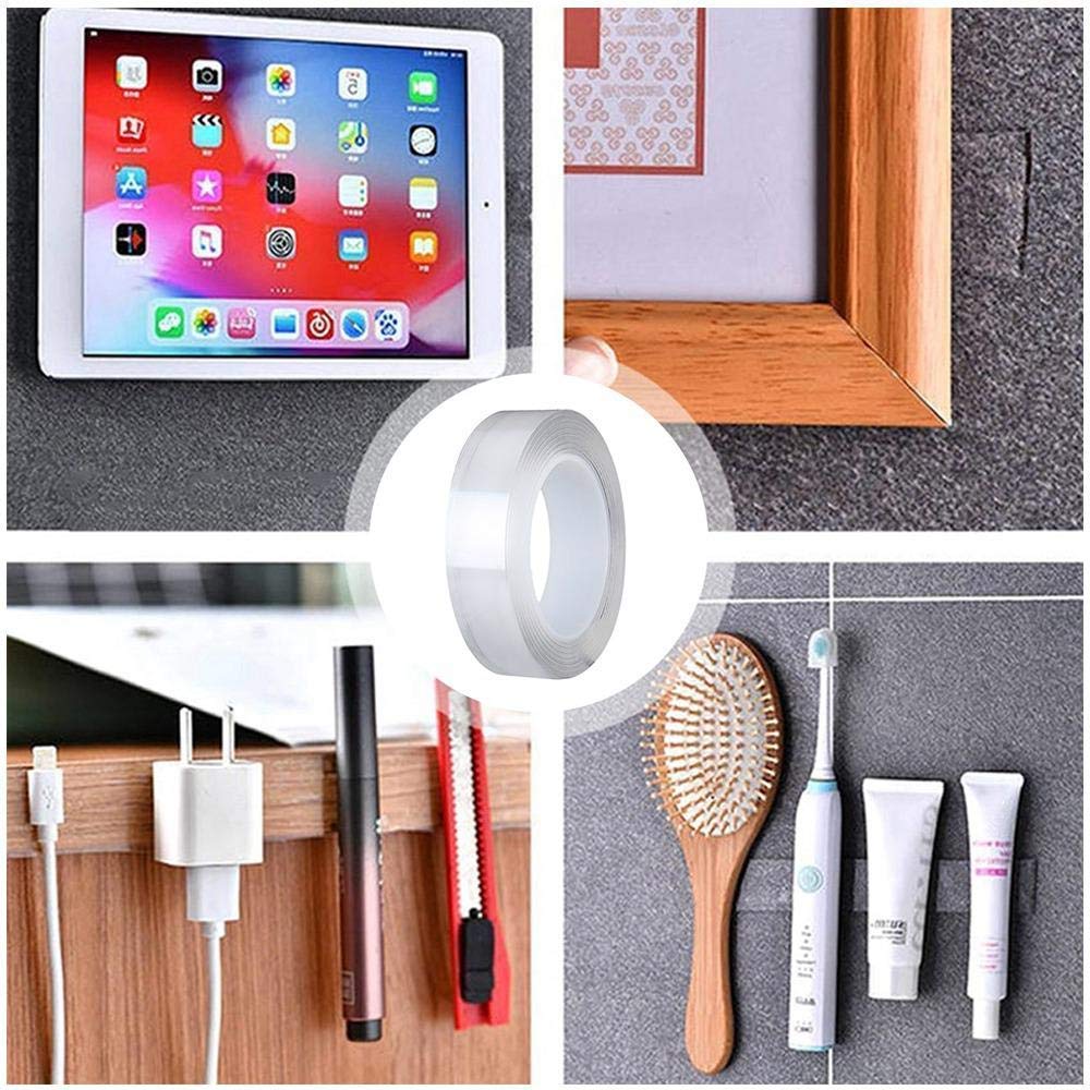 Sticky Tape Washable Adhesive 1M Tape Reusable, wear - resistant Tape Nano Tape Double Sided Tape For Paste Photos Home Office School - infinityexculsivestore.com