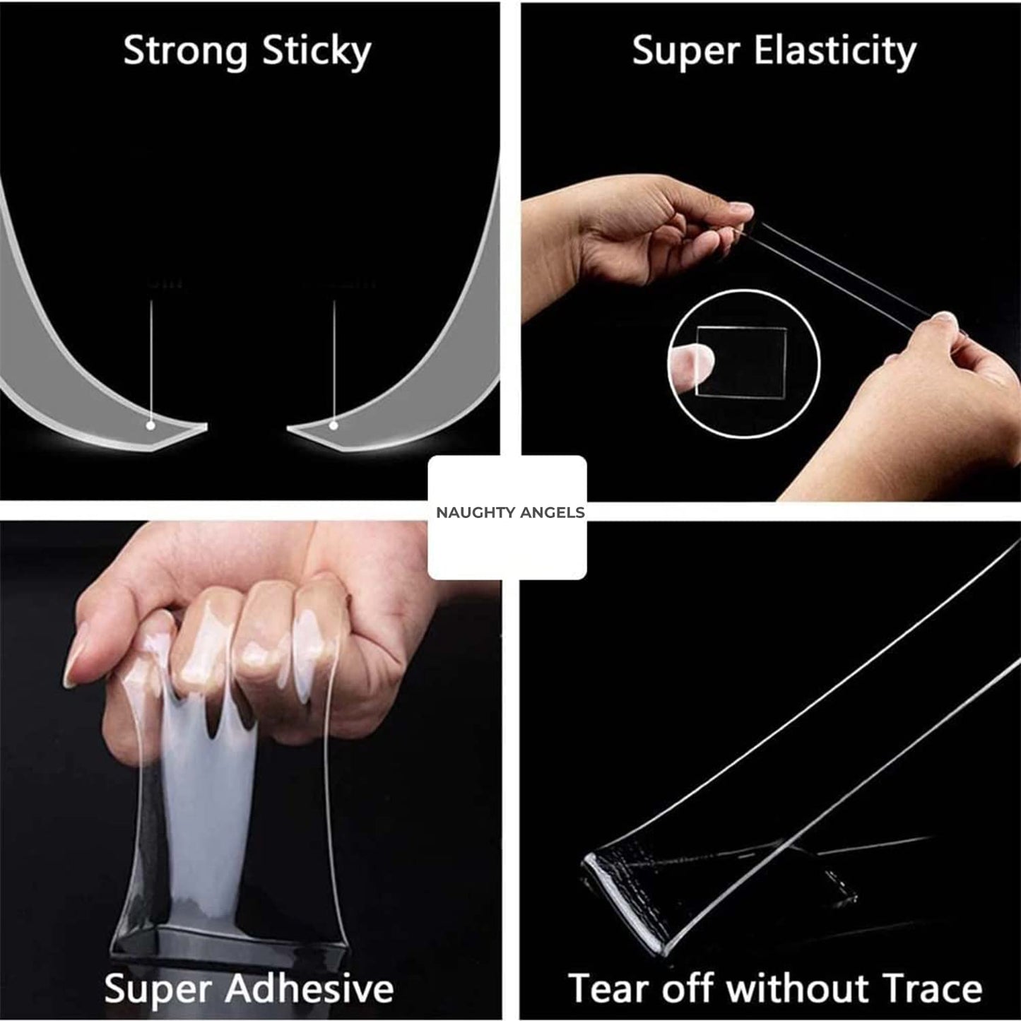 Sticky Tape Washable Adhesive 1M Tape Reusable, wear - resistant Tape Nano Tape Double Sided Tape For Paste Photos Home Office School - infinityexculsivestore.com
