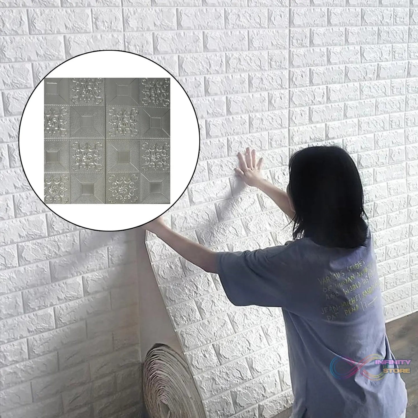 Stone Design Wallpaper 3D Foam Wallpaper Sticker Panels I Ceiling Wallpaper For Living Room Bedroom I Furniture, Door I Foam Tiles - infinityexculsivestore.com