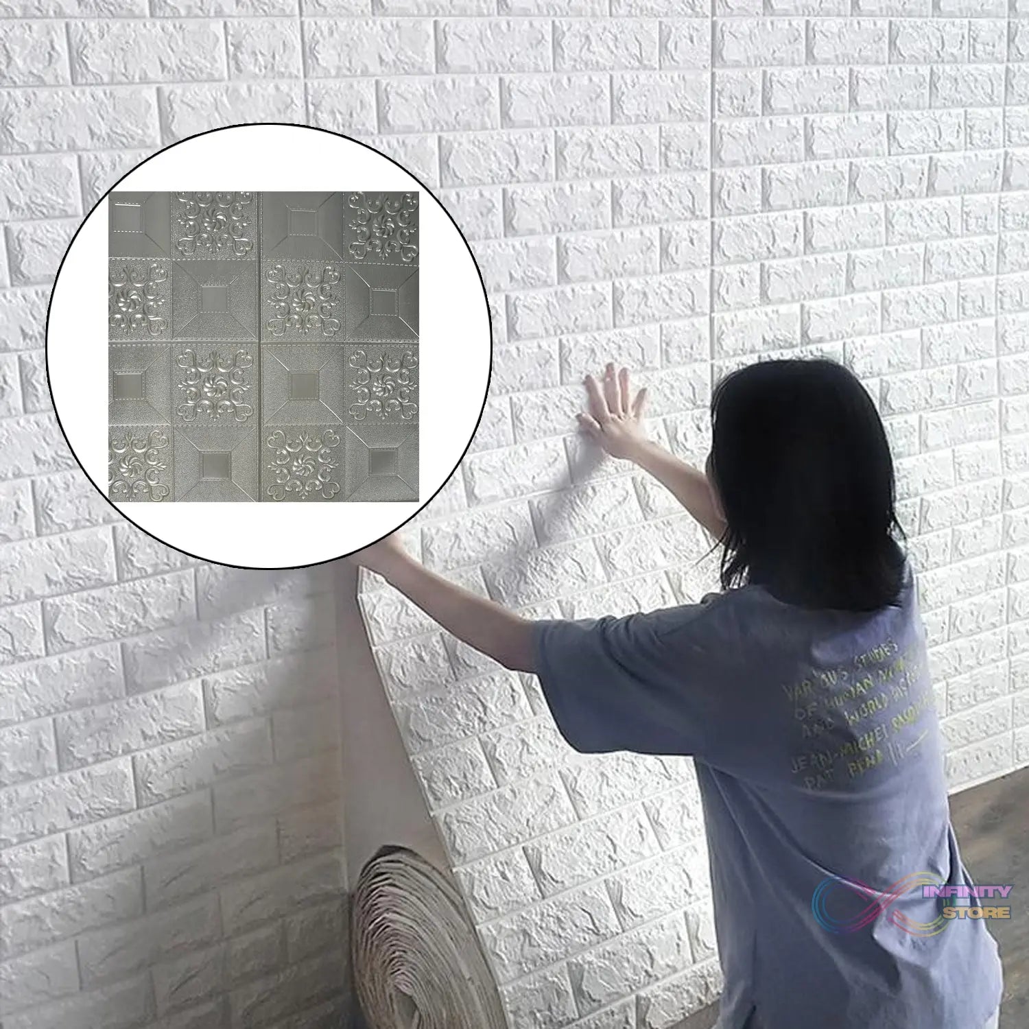 Stone Design Wallpaper 3D Foam Wallpaper Sticker Panels I Ceiling Wallpaper For Living Room Bedroom I Furniture, Door I Foam Tiles - infinityexculsivestore.com