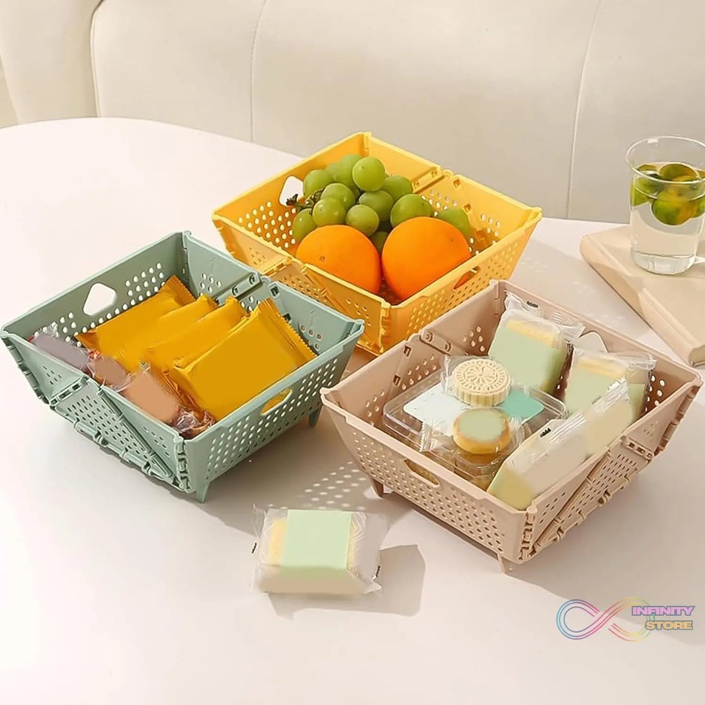Storage Basket Box with Holes Ventilated Design (23×20 Cm / 1 Pc) - infinityexculsivestore.com
