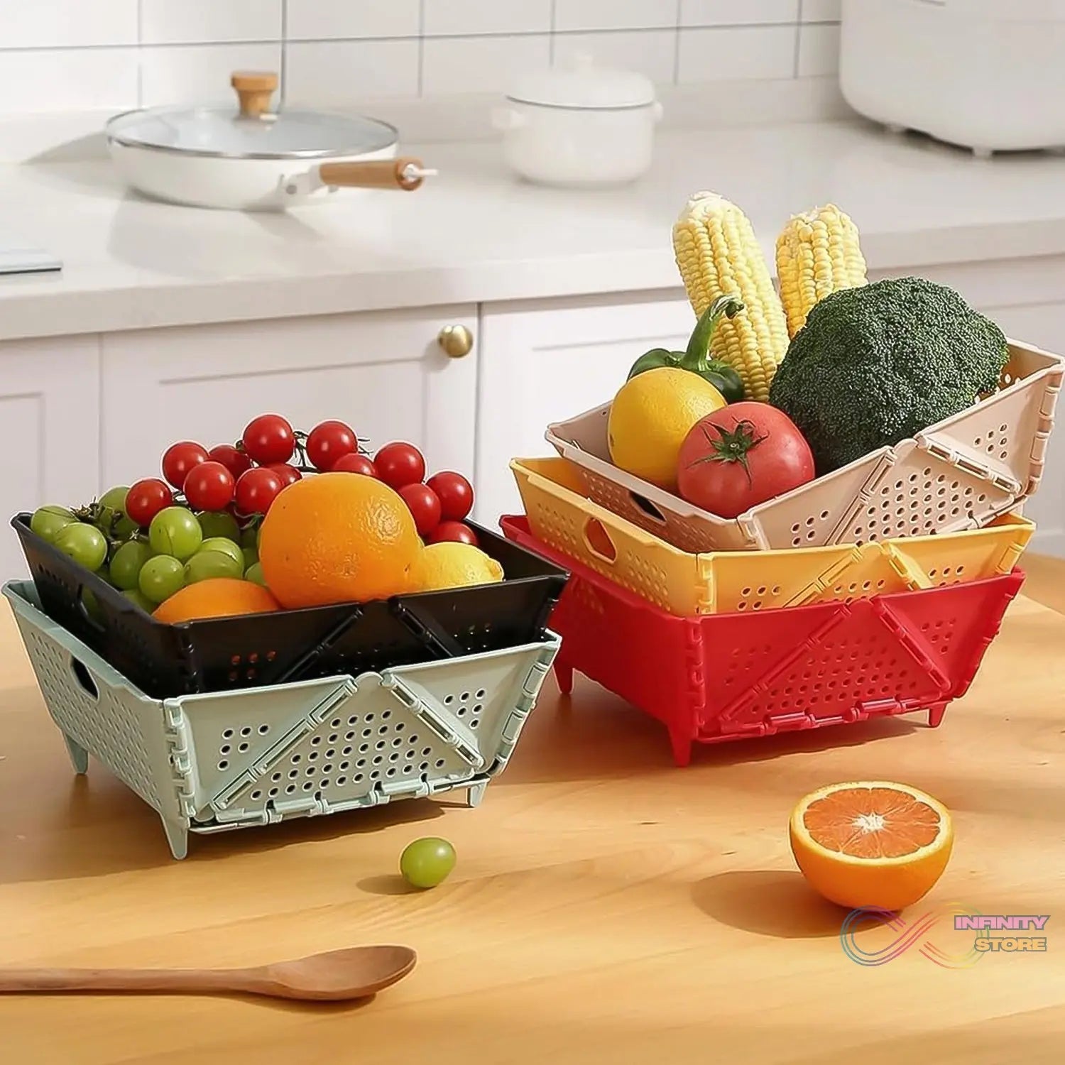 Storage Basket Box with Holes Ventilated Design (23×20 Cm / 1 Pc) - infinityexculsivestore.com
