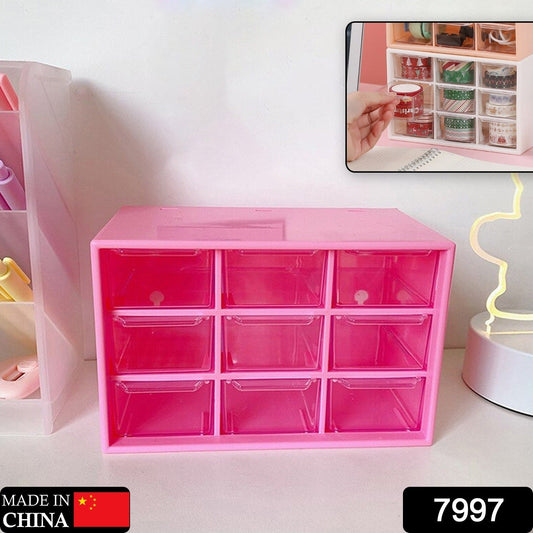 Storage Box 9 Grids Multi - purpose Durable Desktop Drawer Organizer for Pencils Storage Holder Hanging Hole Design for Small Items - infinityexculsivestore.com
