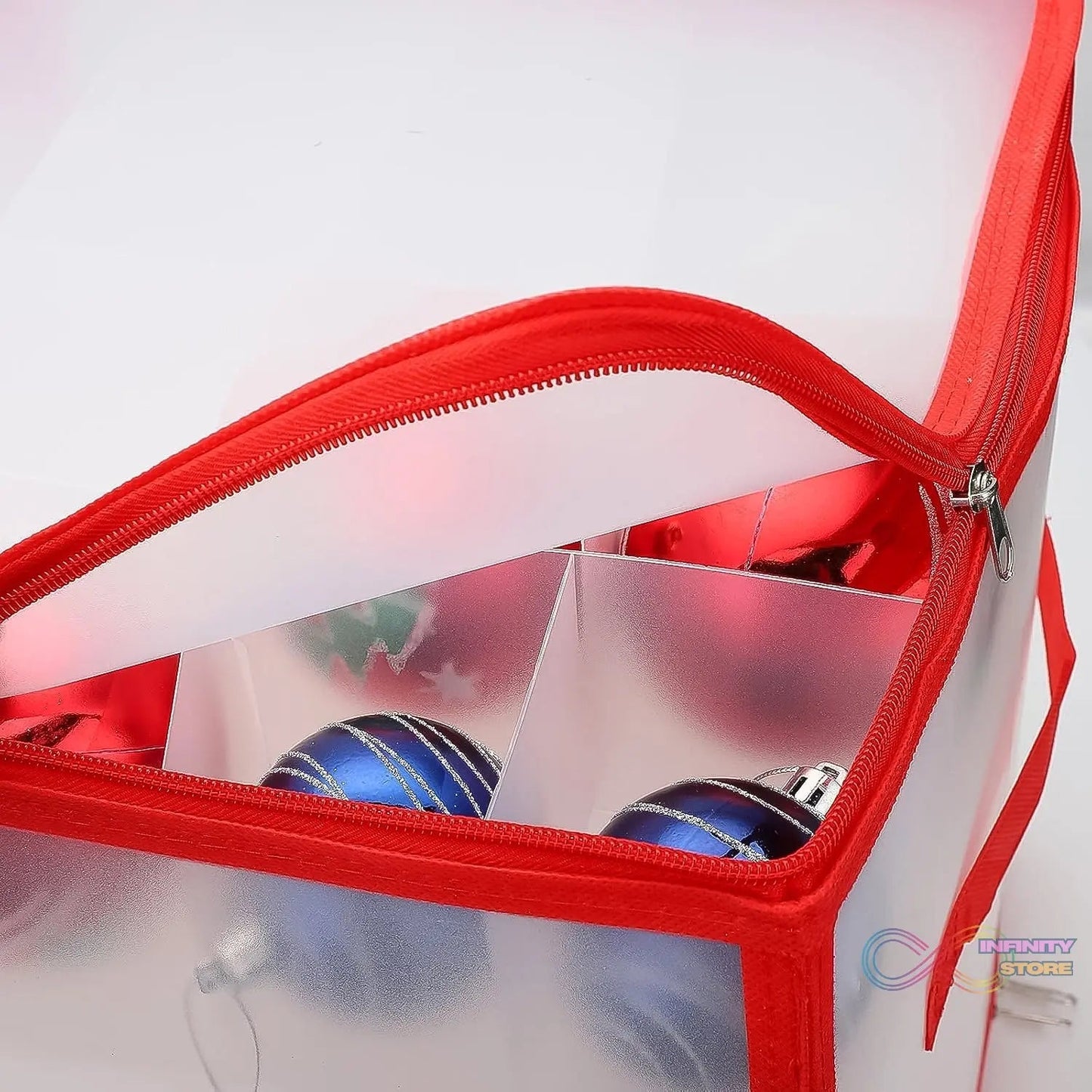 Storage Box Transparent PVC Zipper Sealed Lasting Sock Organizer with Compartment (30×30 CM / Inside Cardboard sheet) - infinityexculsivestore.com