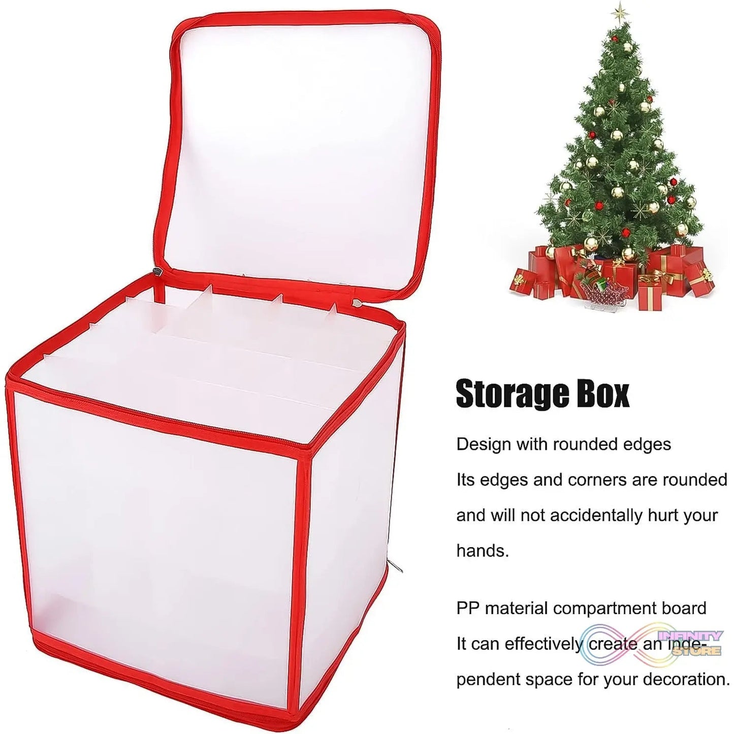 Storage Box Transparent PVC Zipper Sealed Lasting Sock Organizer with Compartment (30×30 CM / Inside Cardboard sheet) - infinityexculsivestore.com