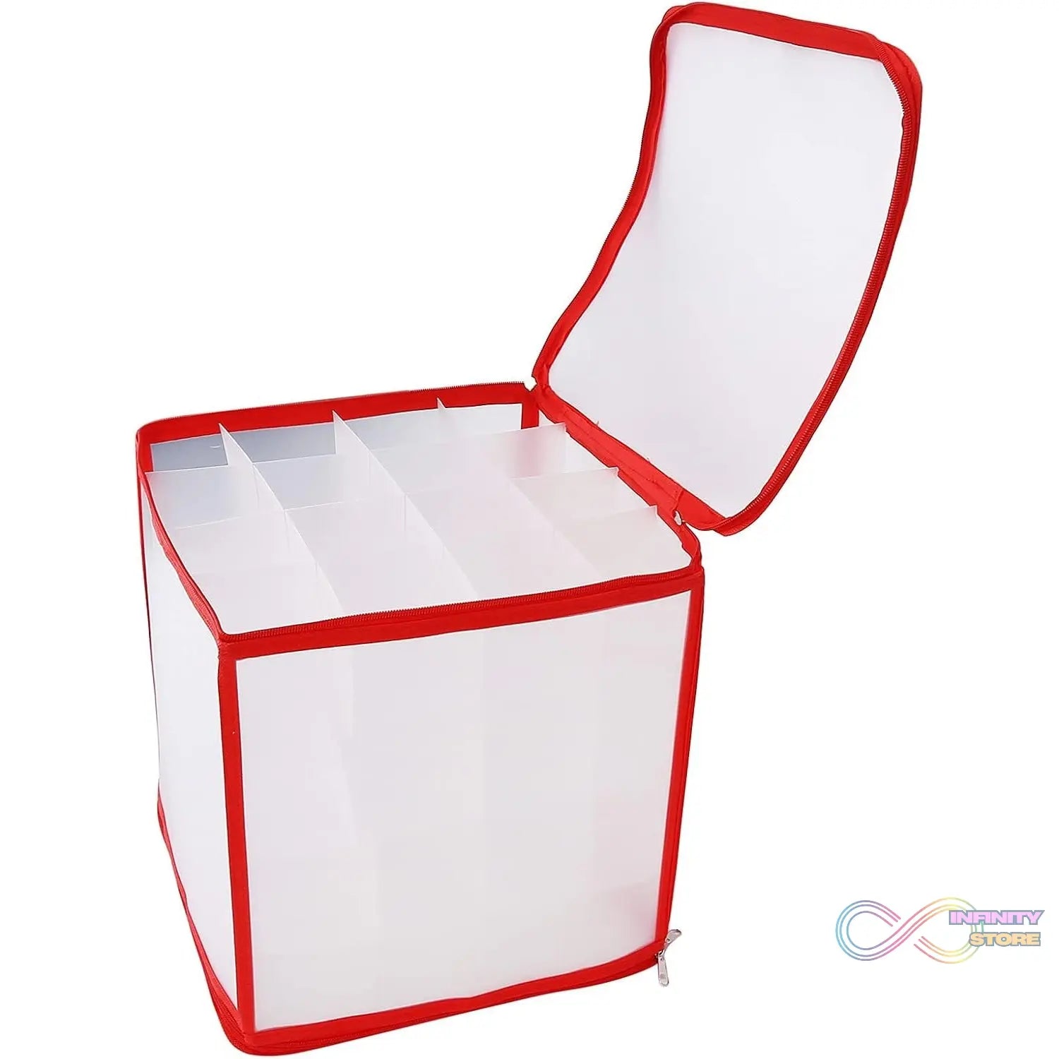 Storage Box Transparent PVC Zipper Sealed Lasting Sock Organizer with Compartment (30×30 CM / Inside Cardboard sheet) - infinityexculsivestore.com
