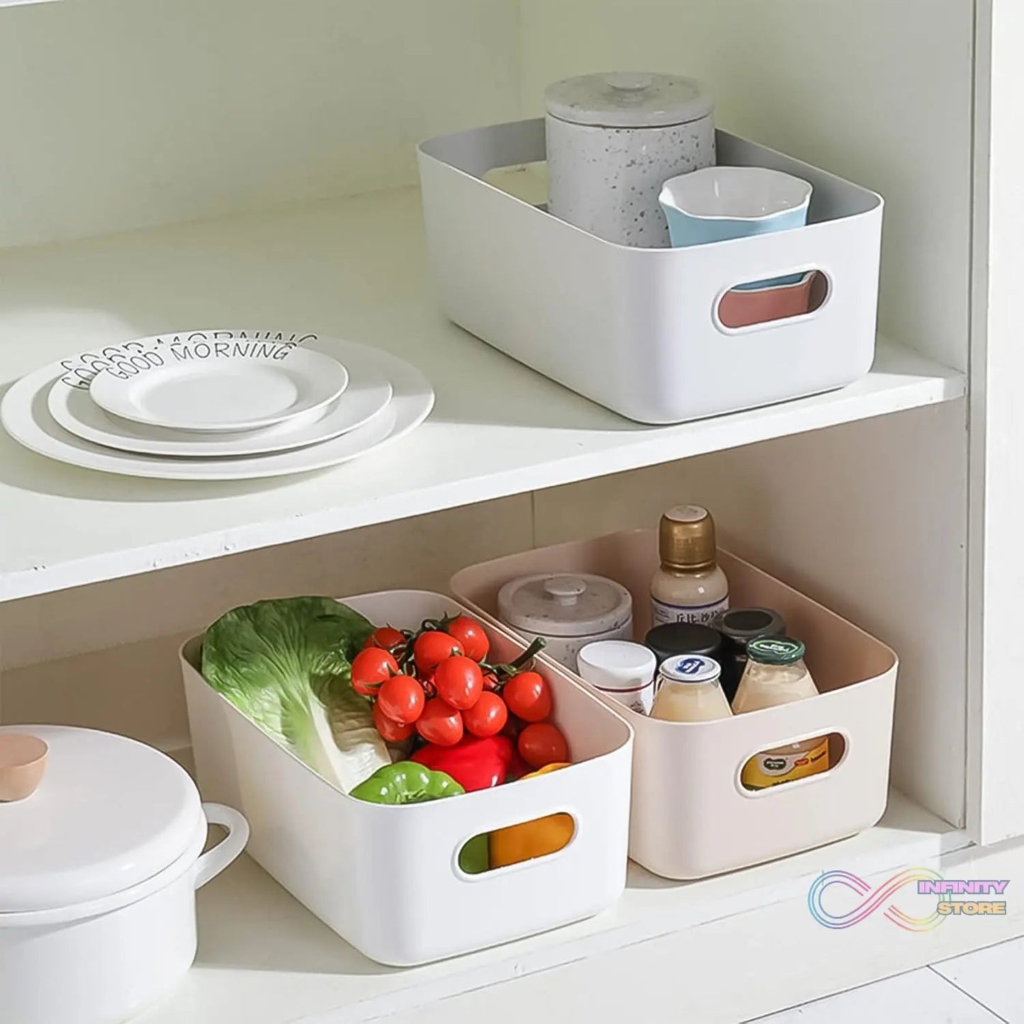 Storage Boxes Plastic Kitchen Storage Baskets (1 Pc / 21×15 Cm) - infinityexculsivestore.com