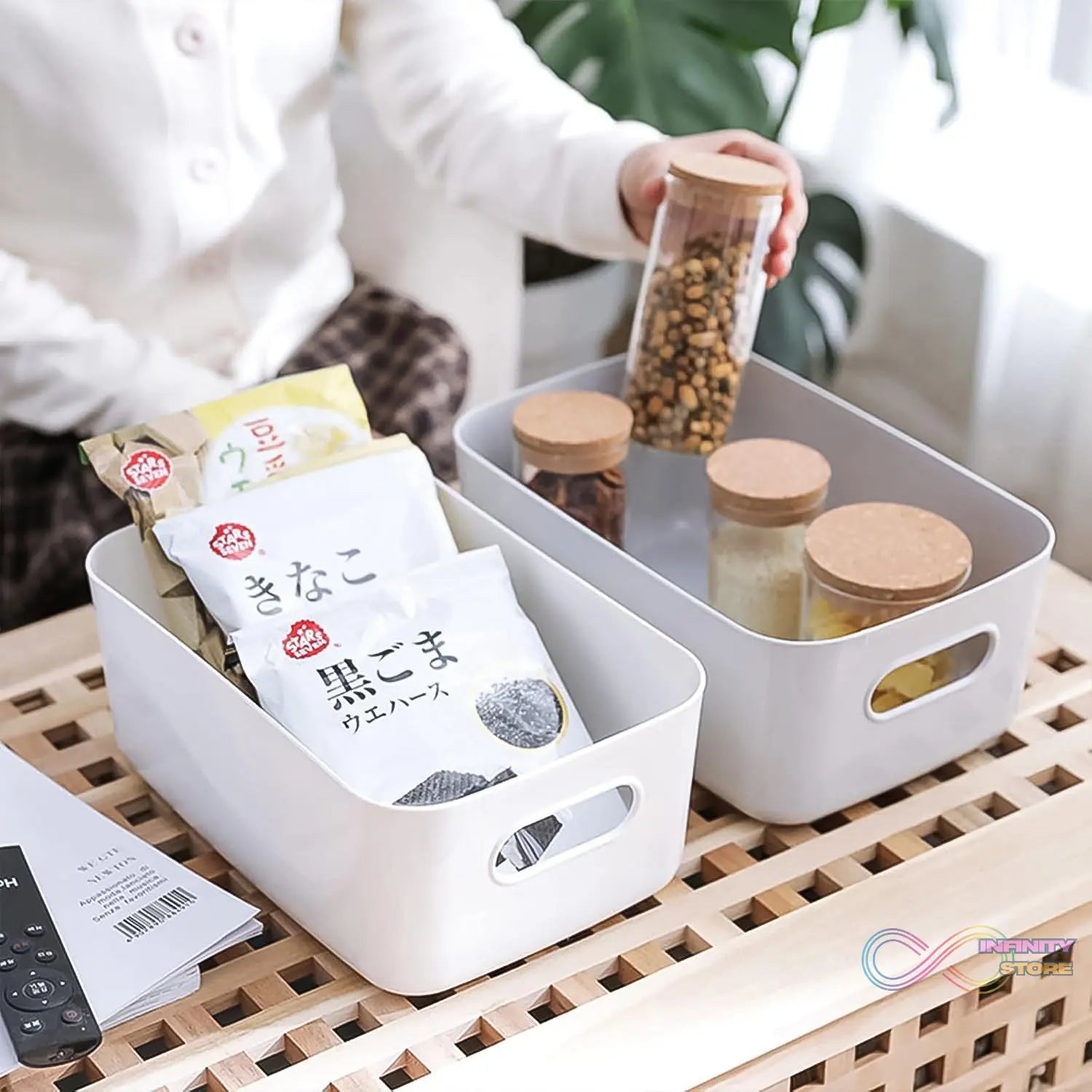 Storage Boxes Plastic Kitchen Storage Baskets (1 Pc / 21×15 Cm) - infinityexculsivestore.com