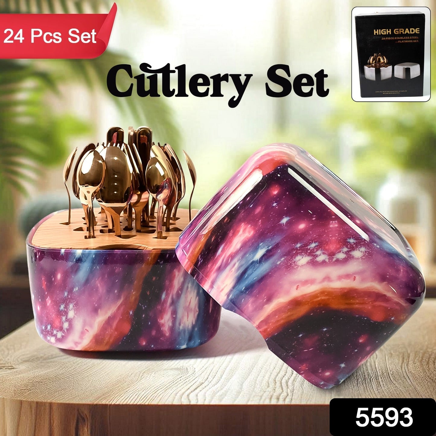 Unique Golden Egg Storage Modern Tableware Steak Knives Fork Flatware Set Royal Spoon Set Tableware Gold Cutlery Set Dishwasher Safe Mirror Finished With Gift Box for Halloween 24Pcs Set) - infinityexculsivestore.com