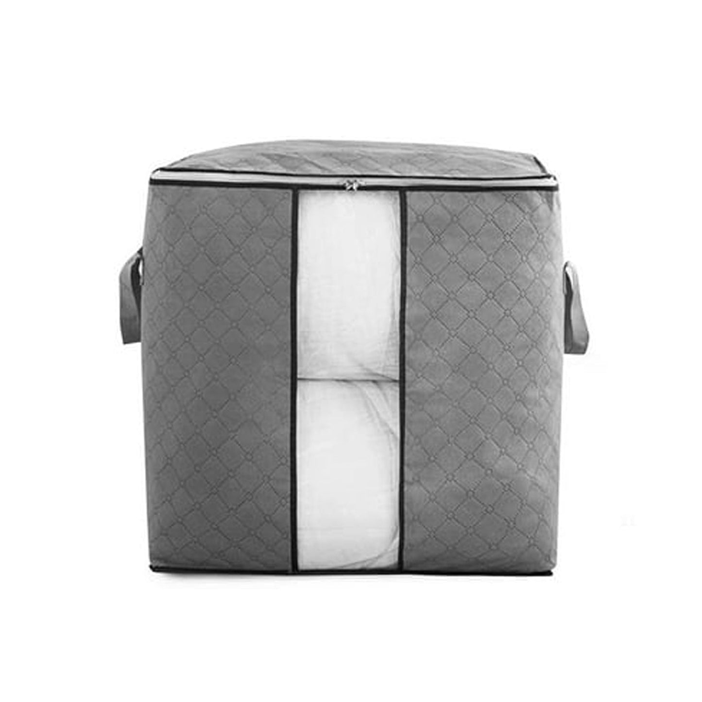 Storage bag with Zipper and Space Saver Comforter bag, Pillow, Quilt, Bedding, Clothes, Blanket Storage Organizer Bag with Large Clear Window and Carry Handles for Closet. - infinityexculsivestore.com