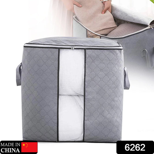 Storage bag with Zipper and Space Saver Comforter bag, Pillow, Quilt, Bedding, Clothes, Blanket Storage Organizer Bag with Large Clear Window and Carry Handles for Closet. - infinityexculsivestore.com