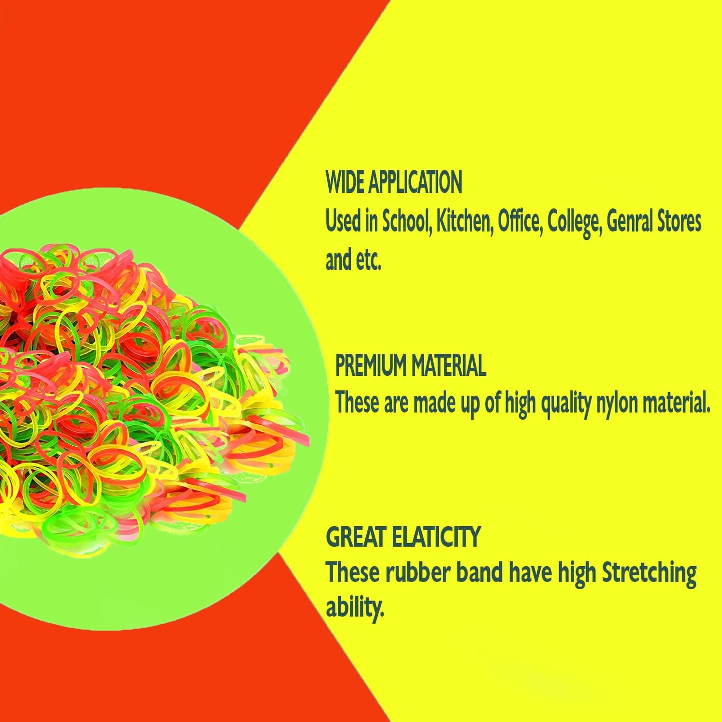 Strong & Reusable Rubber Bands: Multicolor for Office, Home & School - infinityexculsivestore.com