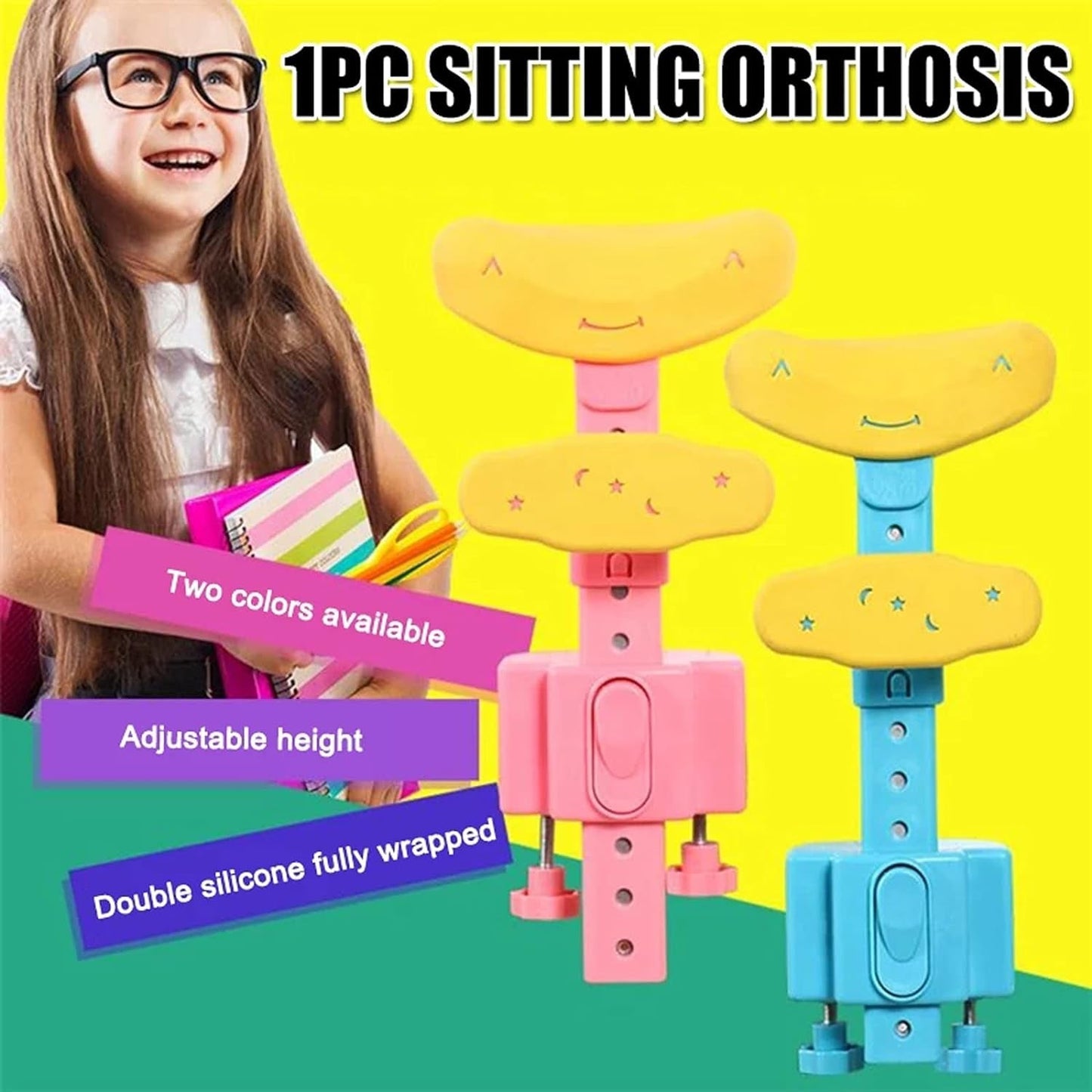 Student Sitting Posture Corrector Child Protector, Kids Sitting Posture Corrector for Reading Writing Adjustable Sitting Support Brace Eye Protection, School Gifts (1 Pc) - infinityexculsivestore.com