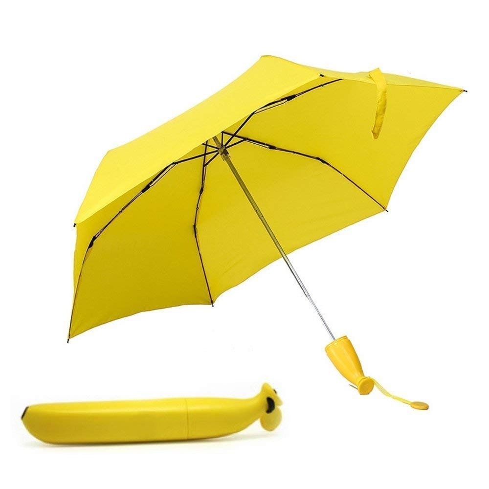 Stylish Banana Shaped Mini Foldable Umbrella - infinityexculsivestore.com