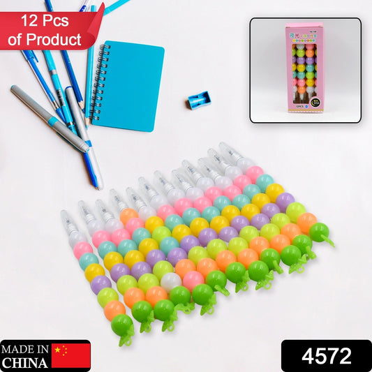 Stylish Pearls Pen Plastic Moti Non - Sharpening Design Pen Multicolor Pearls Moti Gel Pen, Fancy Designer Attractive Gel Pen for Kids Pack of (12 Pc Set ) - infinityexculsivestore.com