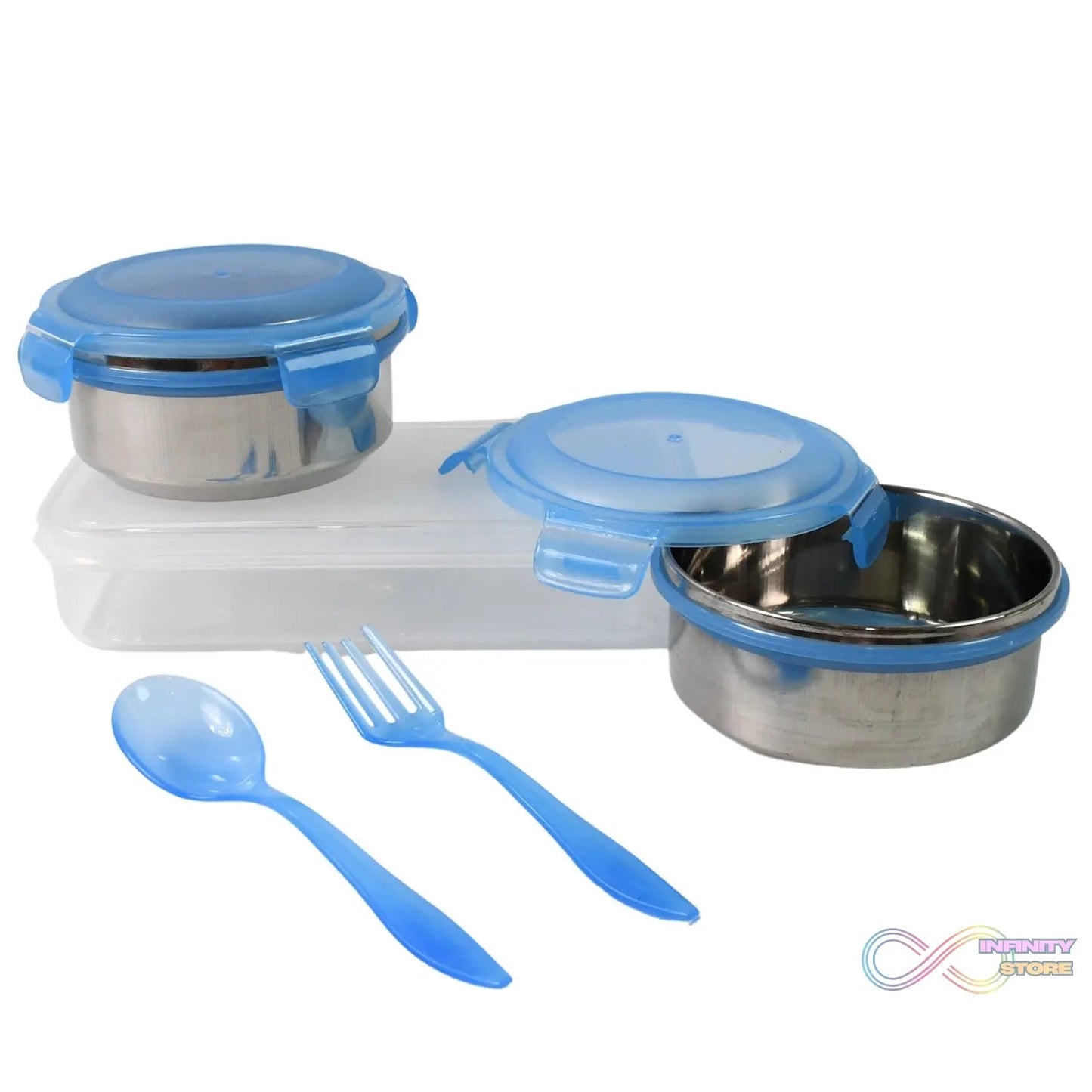 Sumo Lunch Box, with Lunch Bag, Plastic Lunch Box & Plastic Spoon, Fork (2 Pc Set / With Lunch Box) - infinityexculsivestore.com