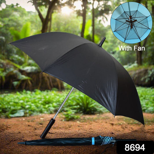 Sun Umbrella With Inside Fan & Power Bank Umbrellas For Summer (1 Pc) - infinityexculsivestore.com