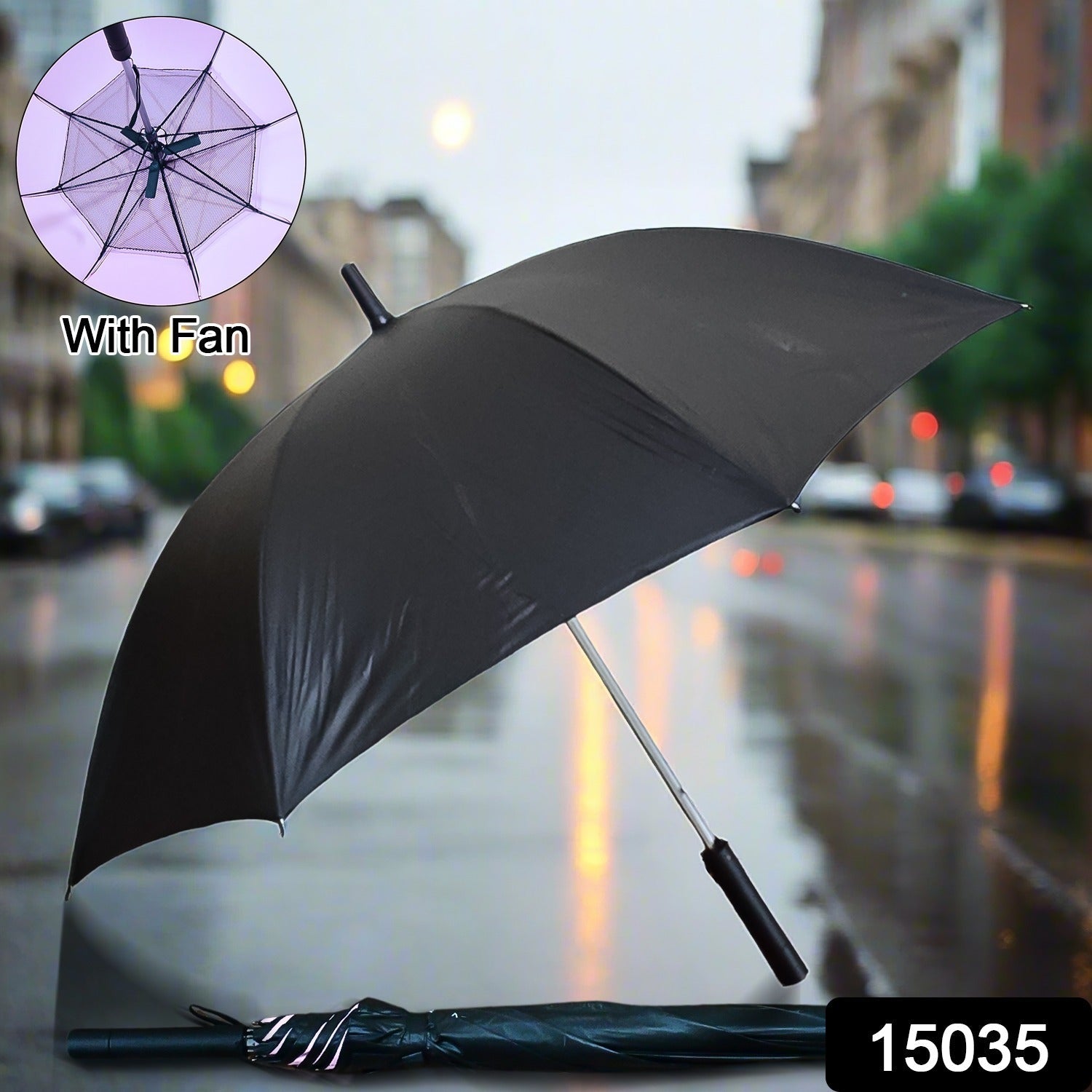 Sun Umbrella With Inside Fan & Power Bank Umbrellas For Summer (1 Pc) - infinityexculsivestore.com