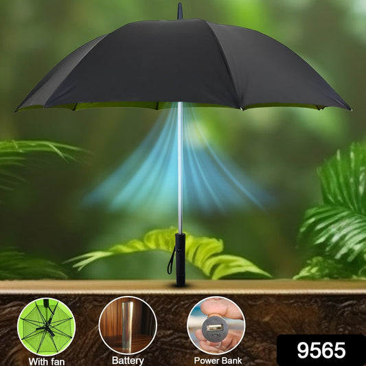 Sun Umbrella with Inside Fan & Power Bank Umbrellas For Summer (1 Pc) - infinityexculsivestore.com