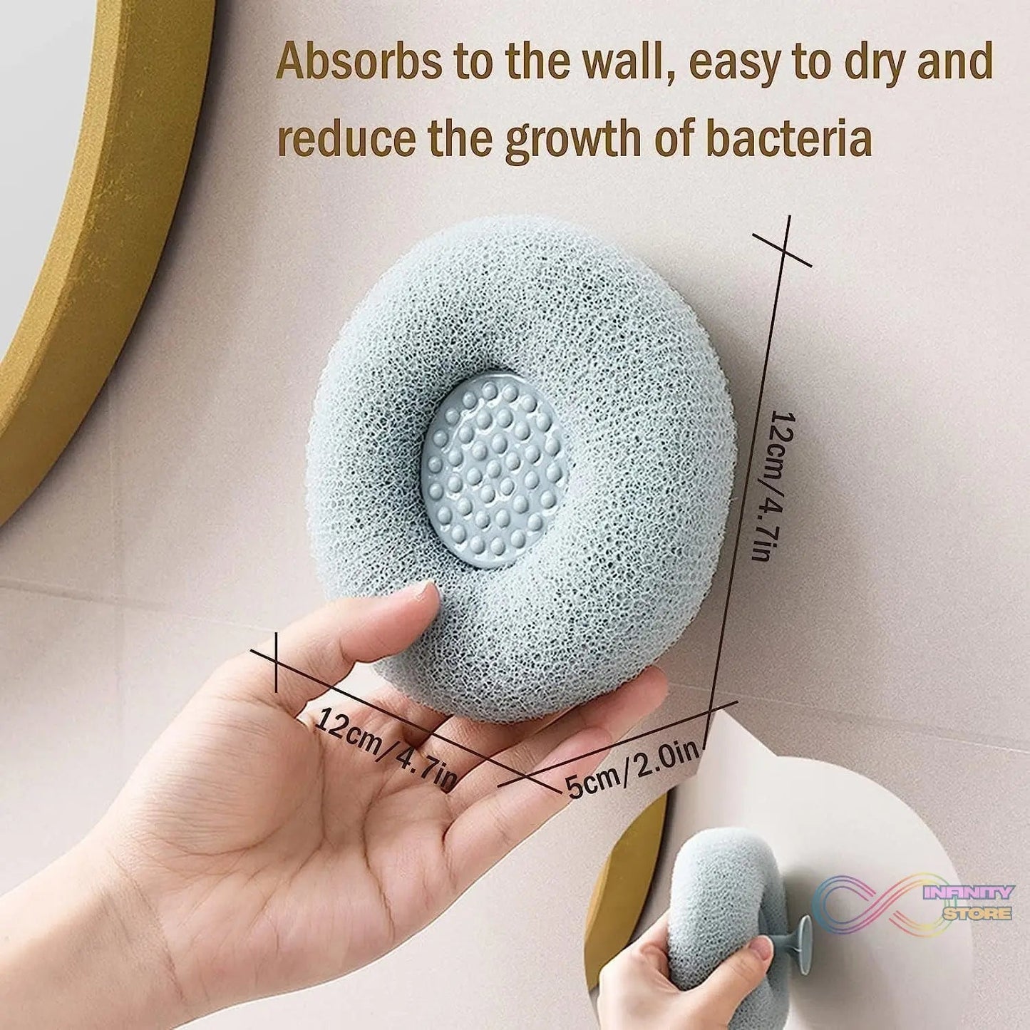 Super Soft Bath Sponge Flower Suction Cup Bath Sponges for Shower Women Men Foam Loofah Sponge Exfoliating Bath Sponge Body Washer Reusable loofah Massage Bath (1 pc) - infinityexculsivestore.com