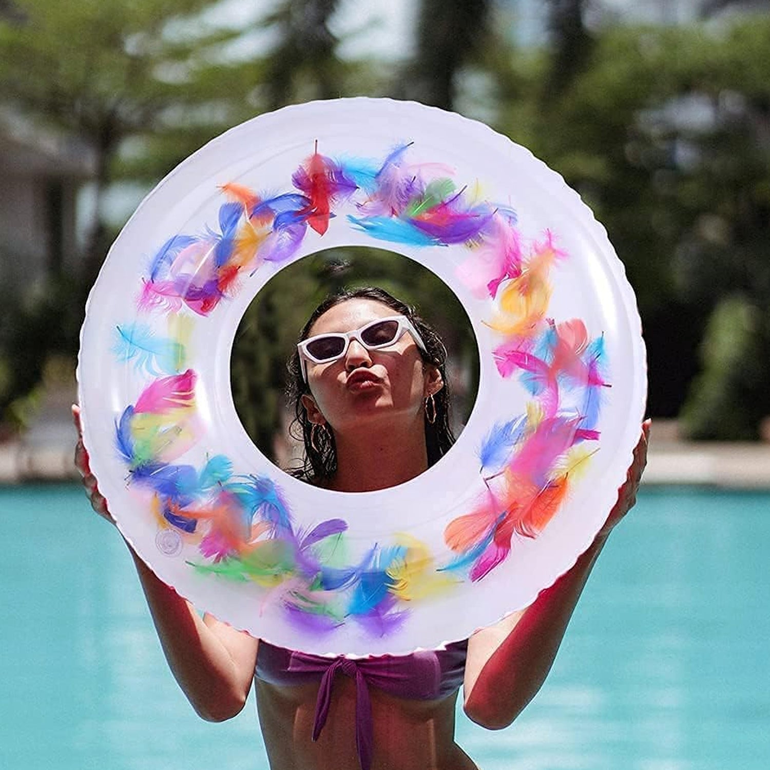 Swim Ring, For children, Conveniently Portable, Feathers, Swimming Ring, For Water Play, For Beaches, Swimming, Summer Vacation (1 Pc) - infinityexculsivestore.com