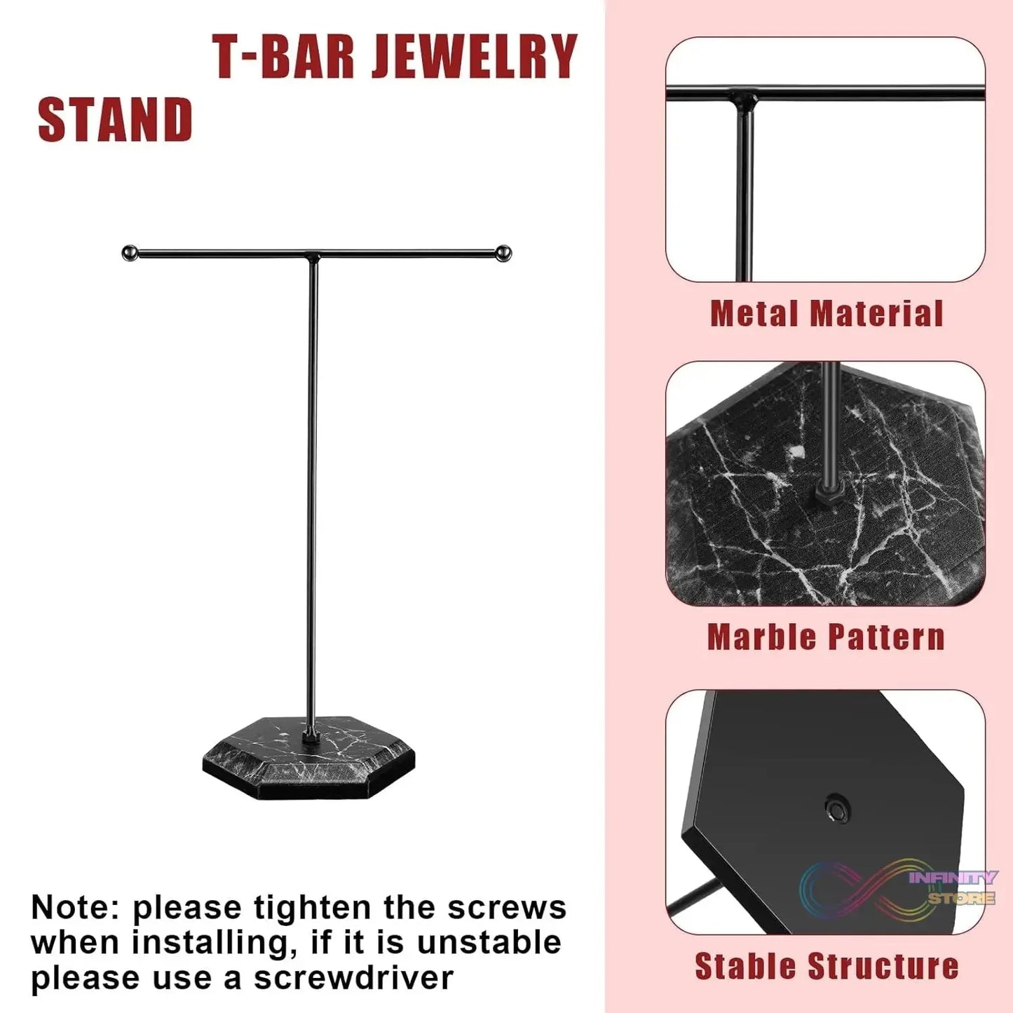 T Shape Necklace Holder Jewelry Stand (1 Pc) - infinityexculsivestore.com