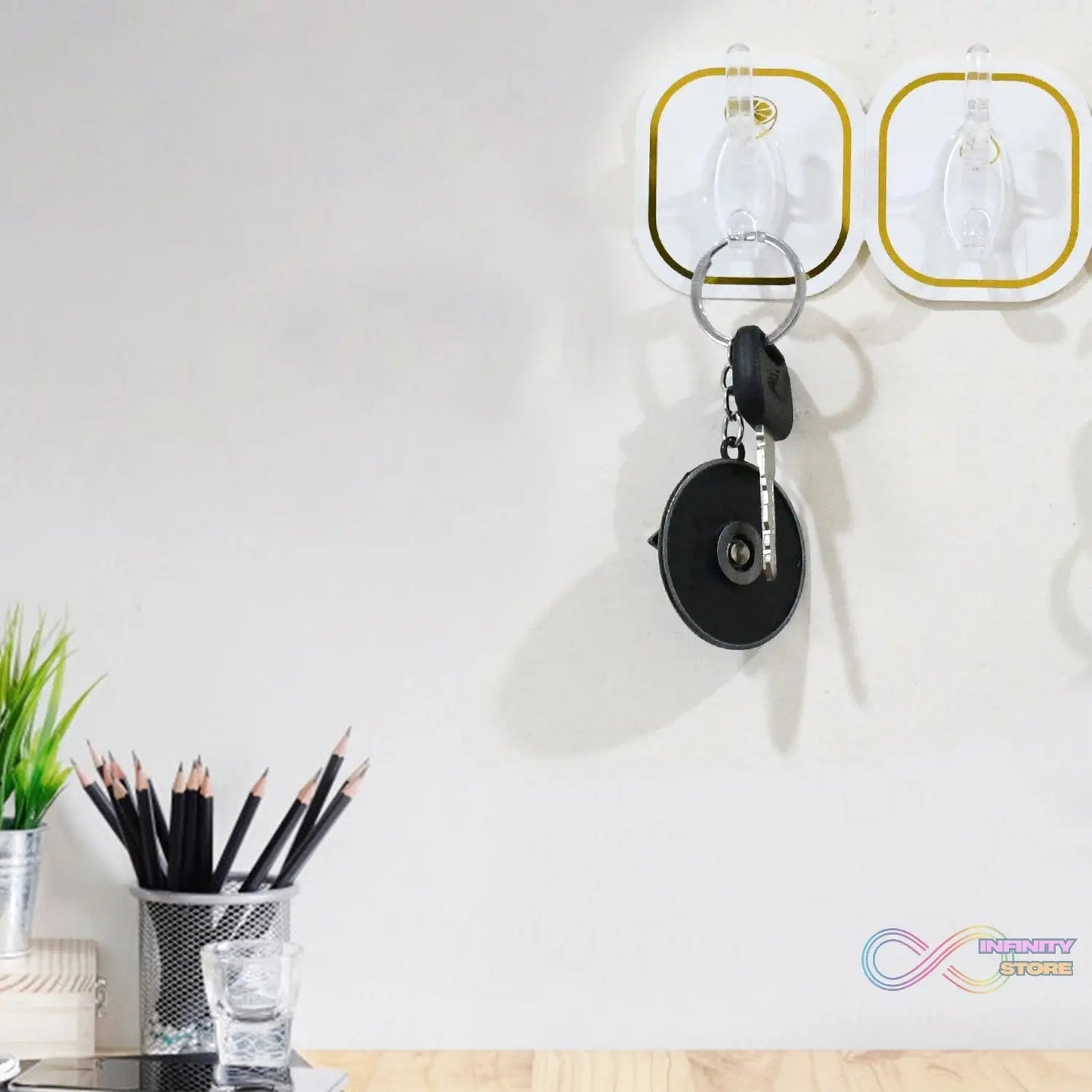 TRANSPARENT ADHESIVE WALL HOOK (6 PCS SET) - infinityexculsivestore.com