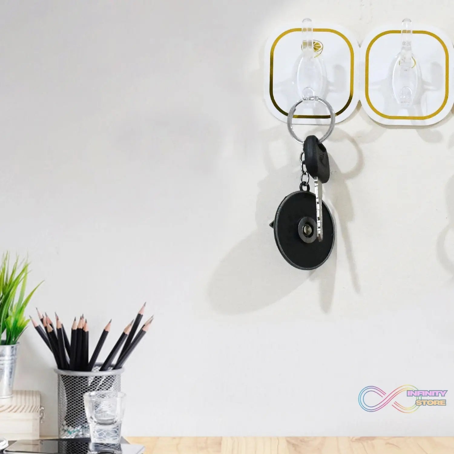 TRANSPARENT ADHESIVE WALL HOOK (6 PCS SET) - infinityexculsivestore.com