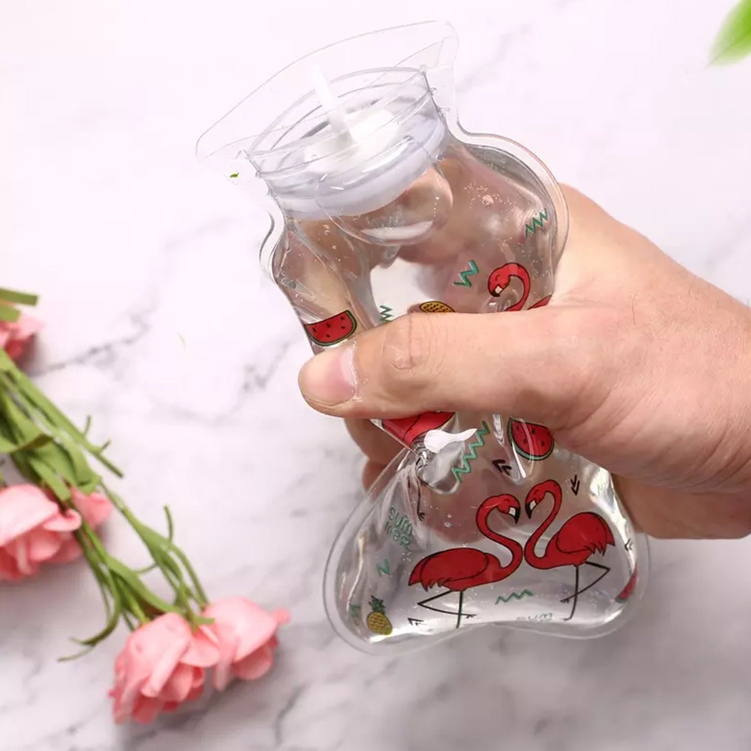 TRANSPARENT MULTI DESIGN SMALL HOT WATER BAG WITH COVER FOR PAIN RELIEF, NECK, SHOULDER PAIN AND HAND, FEET WARMER, MENSTRUAL CRAMPS. - infinityexculsivestore.com