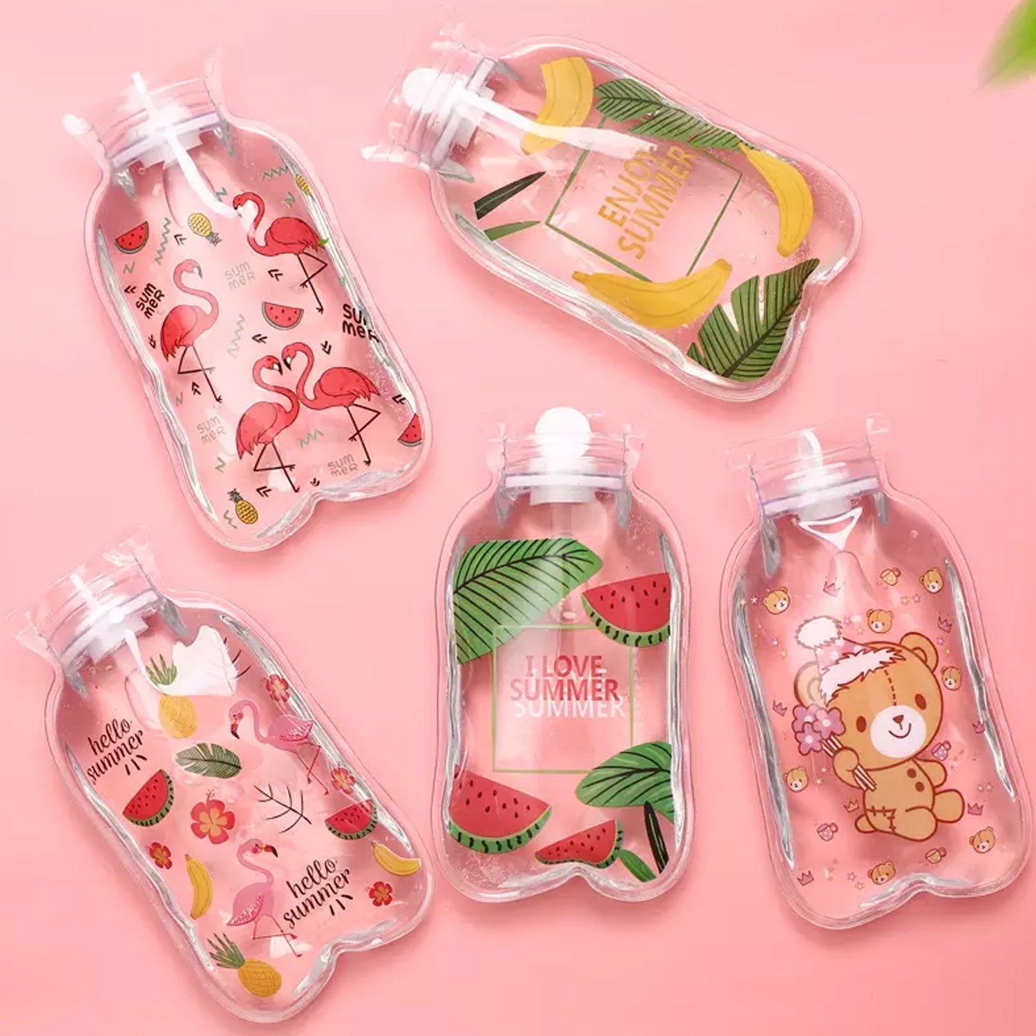 TRANSPARENT MULTI DESIGN SMALL HOT WATER BAG WITH COVER FOR PAIN RELIEF, NECK, SHOULDER PAIN AND HAND, FEET WARMER, MENSTRUAL CRAMPS. - infinityexculsivestore.com