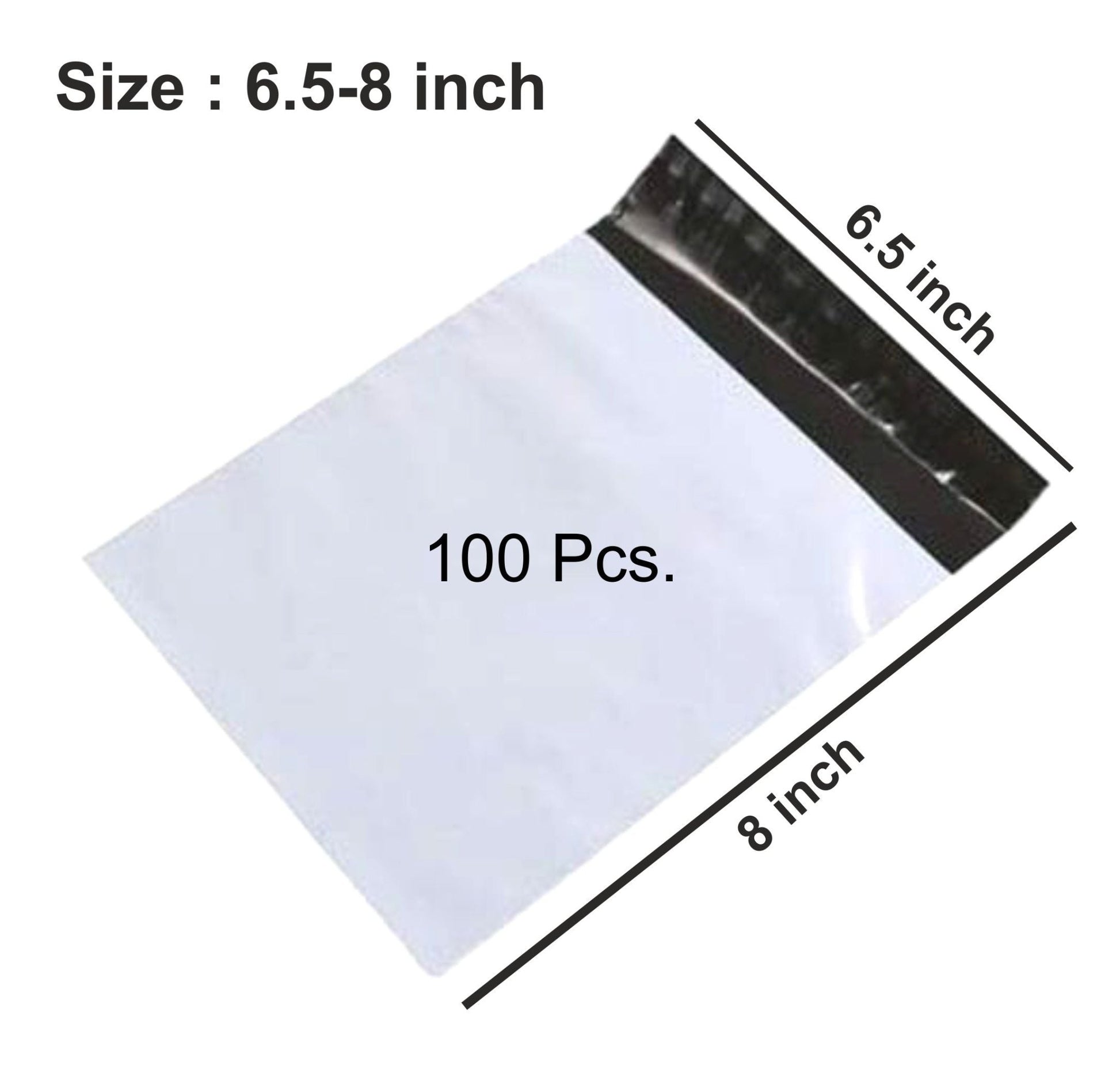 Tamper Proof Courier Bags(6.5X08 PLAIN 180 POD M1) - 100 pcs - infinityexculsivestore.com