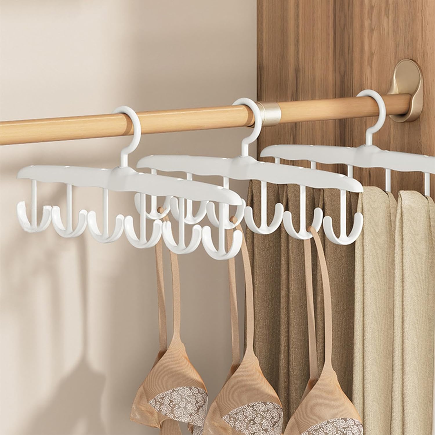 Tank Top Hanger, 12 - Hook Space Saving Hanger, Capacity Rotatable Wood Space Saving Hanger Closet Organizers and Storage for Dorm & Apartment for Tank Top - infinityexculsivestore.com