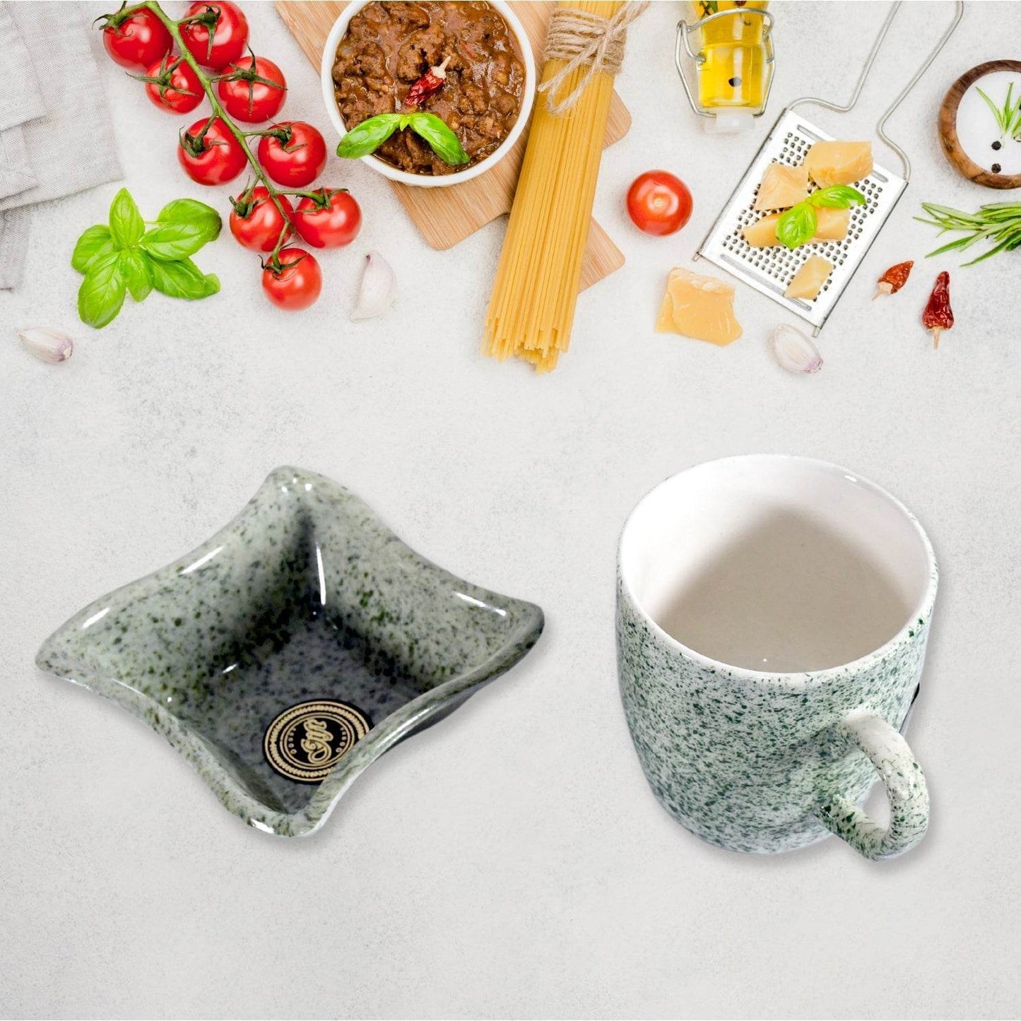Ceramic Tea / cups / Mug Set Including Snacks / Serving Bowl Milk Cup, Coffee Cup, Tea Cup, Breakfast Cup, Drinking Mug or Outdoor for Household, Gift for Birthday, Wedding Party (4 Pcs set) - infinityexculsivestore.com