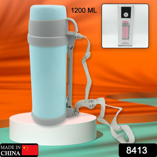 Stainless Steel Insulation Thermos, Double - Wall Vacuum Insulated Water Bottle For Travel, Outdoor Fitness Portable Travel Pot, Camping Coffee, Portable Car, Travel Keep Hot & Cold Large Capacity (1200 ML) - infinityexculsivestore.com