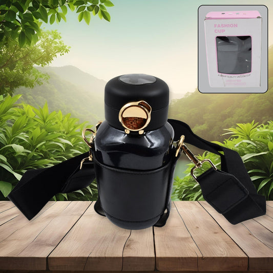 Thermos Steel Bottle, Push Button | Fashion Cup Temperature Display Bottle (420 ML) - infinityexculsivestore.com